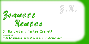 zsanett mentes business card